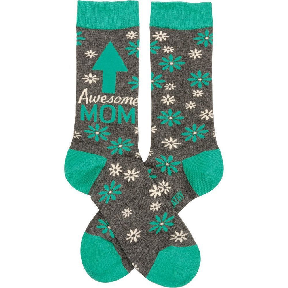 Awesome Mom Arrow Socks With Floral Design